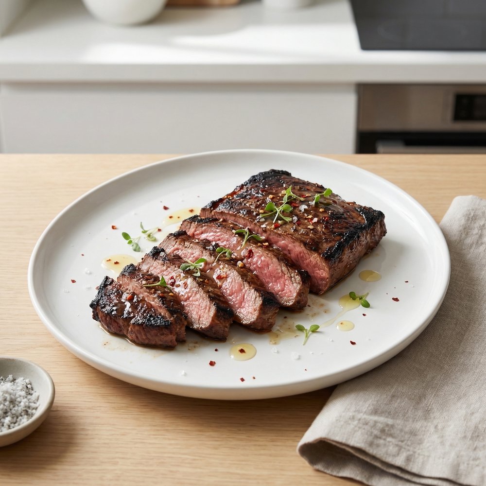 Vermouth-Marinated Flat Iron Steak