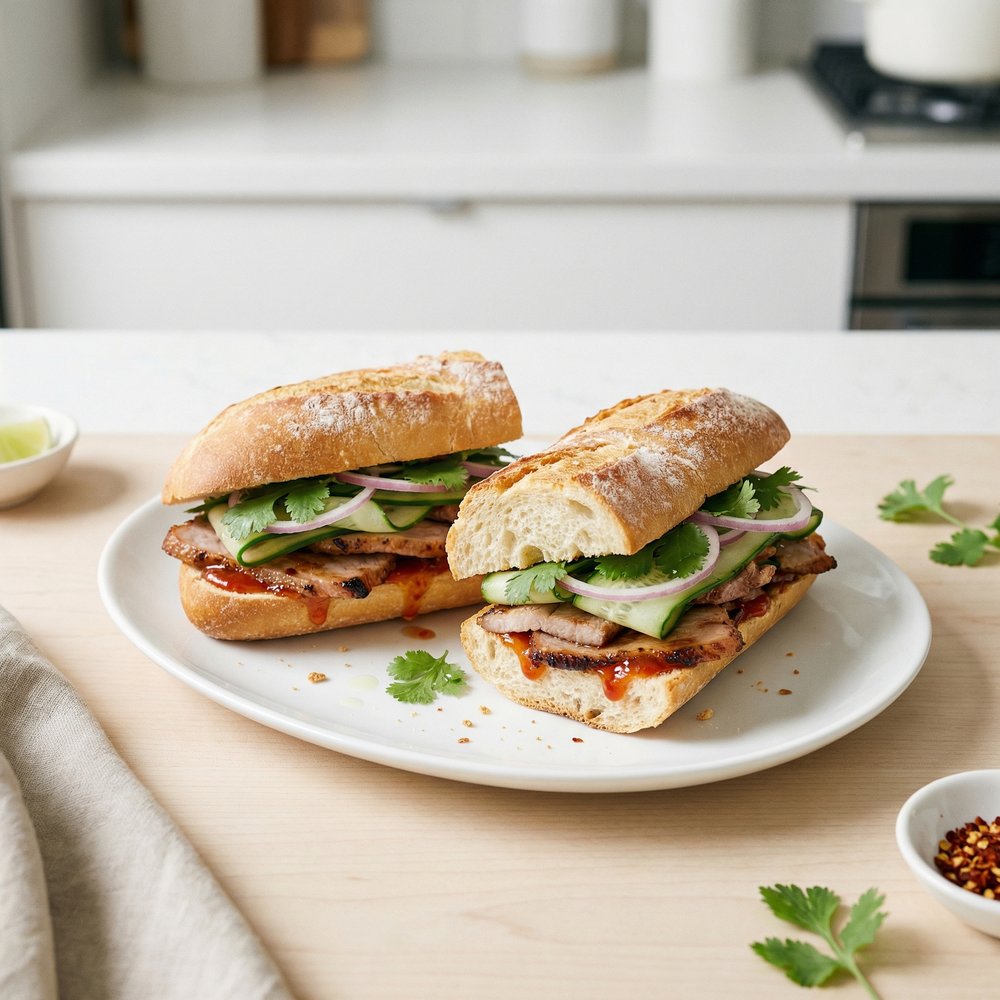 Vietnamese Pork Bánh Mì Sandwich