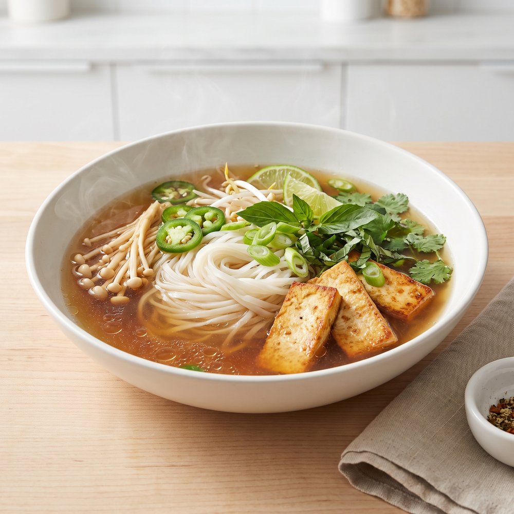 Vietnamese Vegetarian Pho Noodle Soup