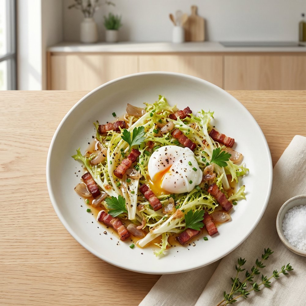 Frisee Salad with Hot Bacon Dressing