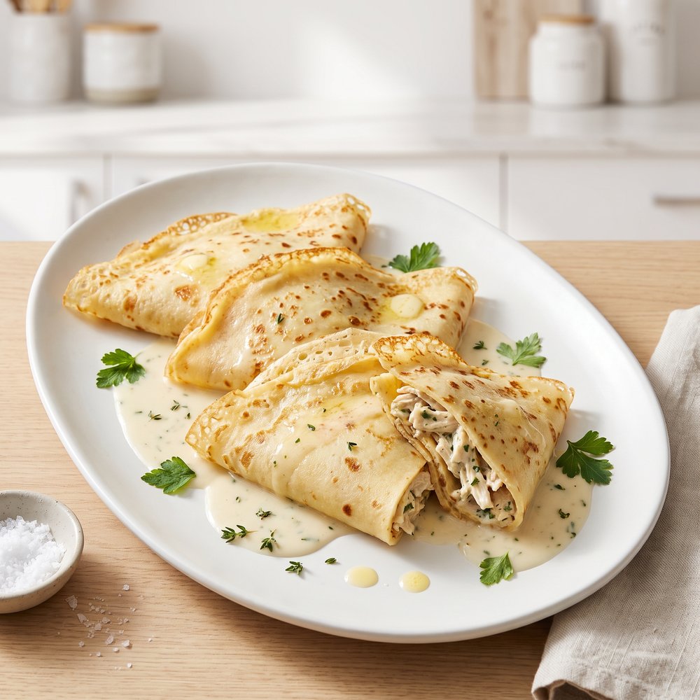 Weeknight Chicken Herb Crêpes