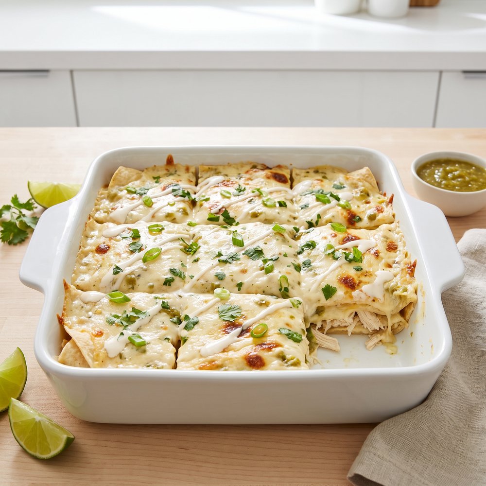 White Chicken Enchilada Slow-Cooker Casserole