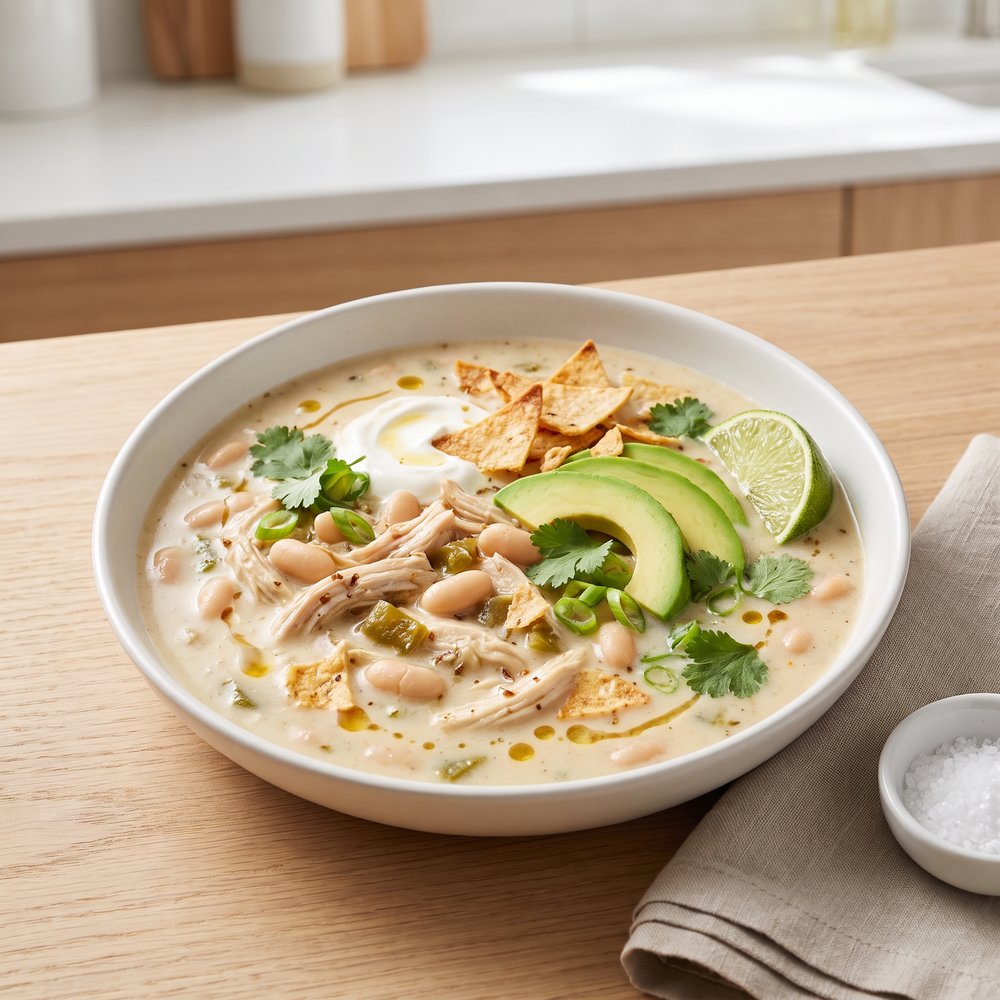 White Rotisserie Chicken Chili