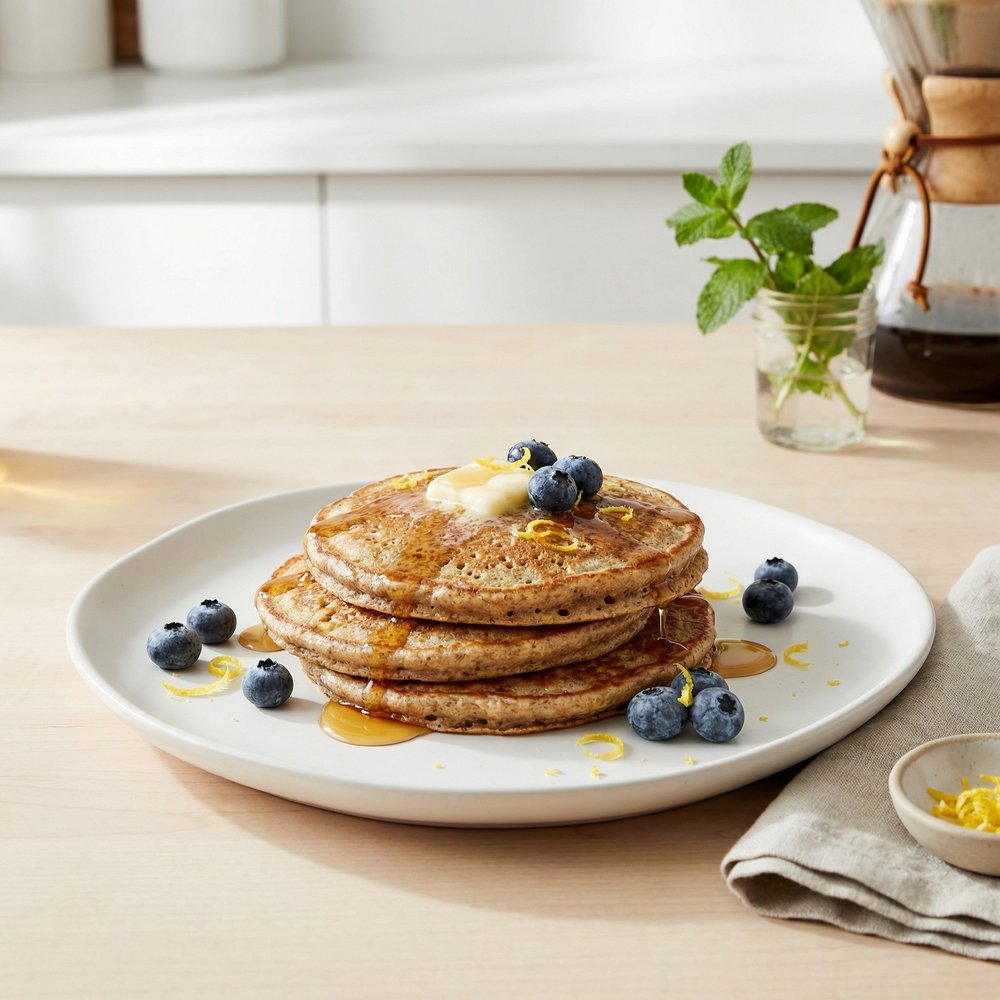 Whole-Grain Spelt Pancake Stack