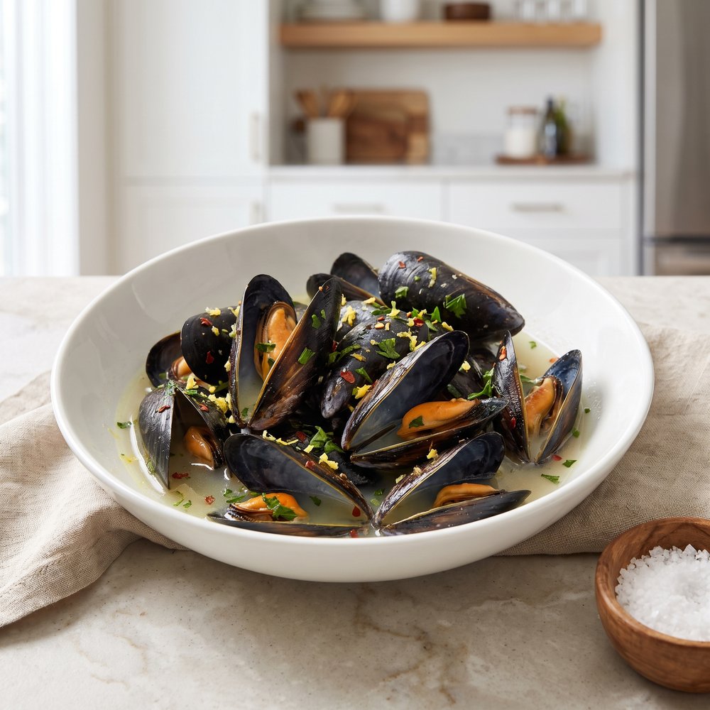 Wine-Steamed Mussels