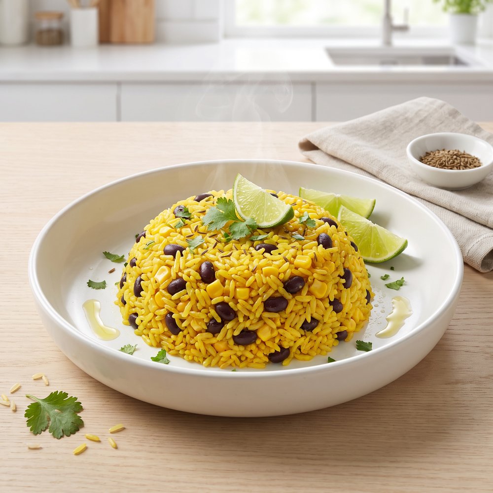 Yellow Rice with Black Beans and Corn