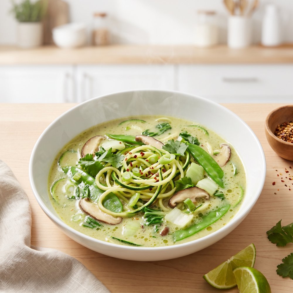 Zucchini Noodle Lemongrass Curry Broth