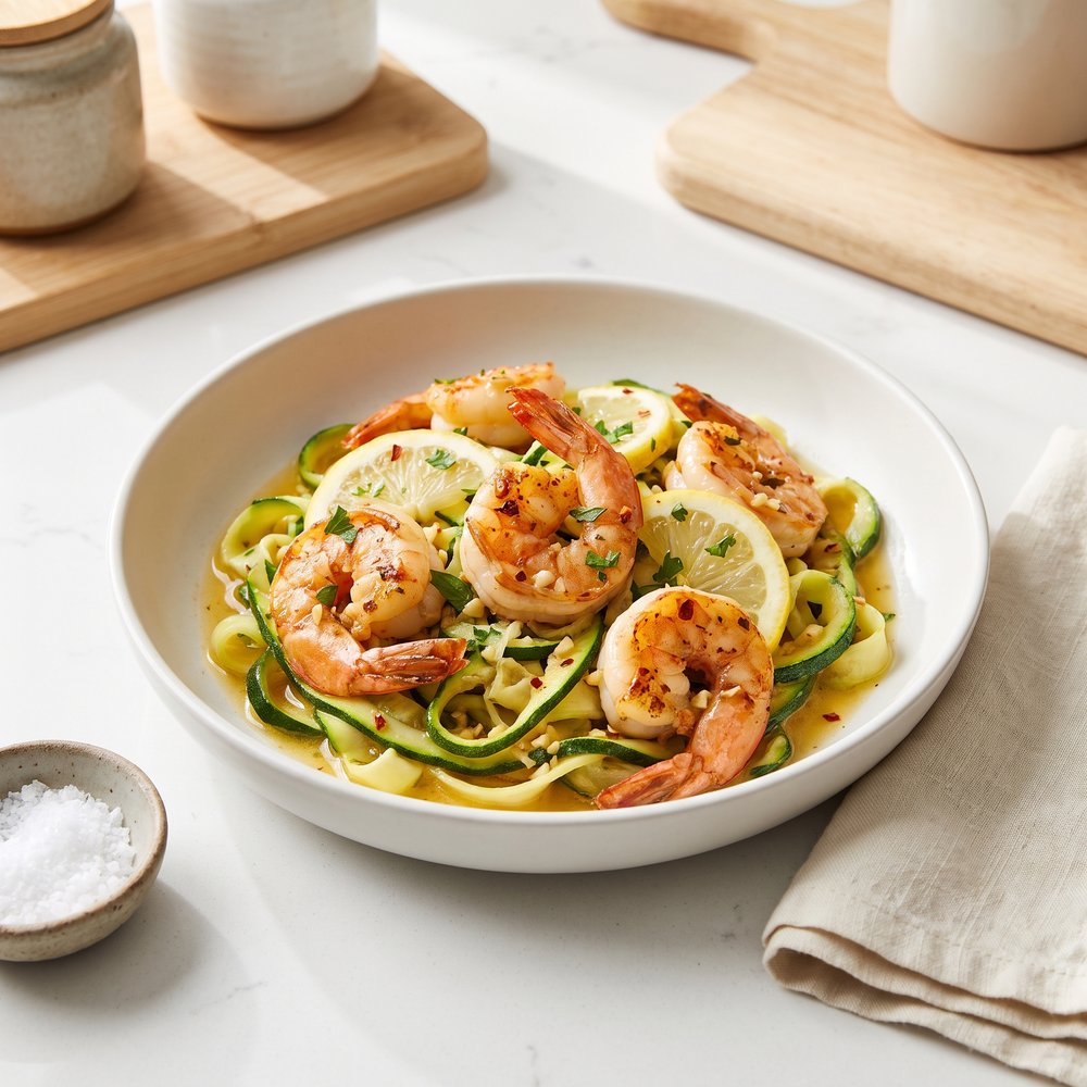 Zucchini Noodle Shrimp Scampi