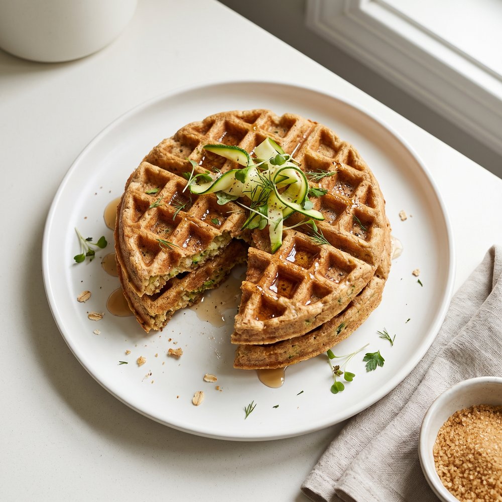 Zucchini Oatmeal Waffles