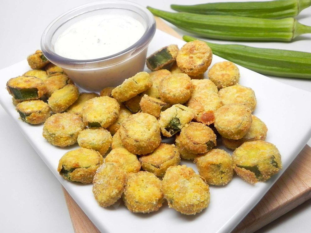 Crispy Air-Fried Okra Bites