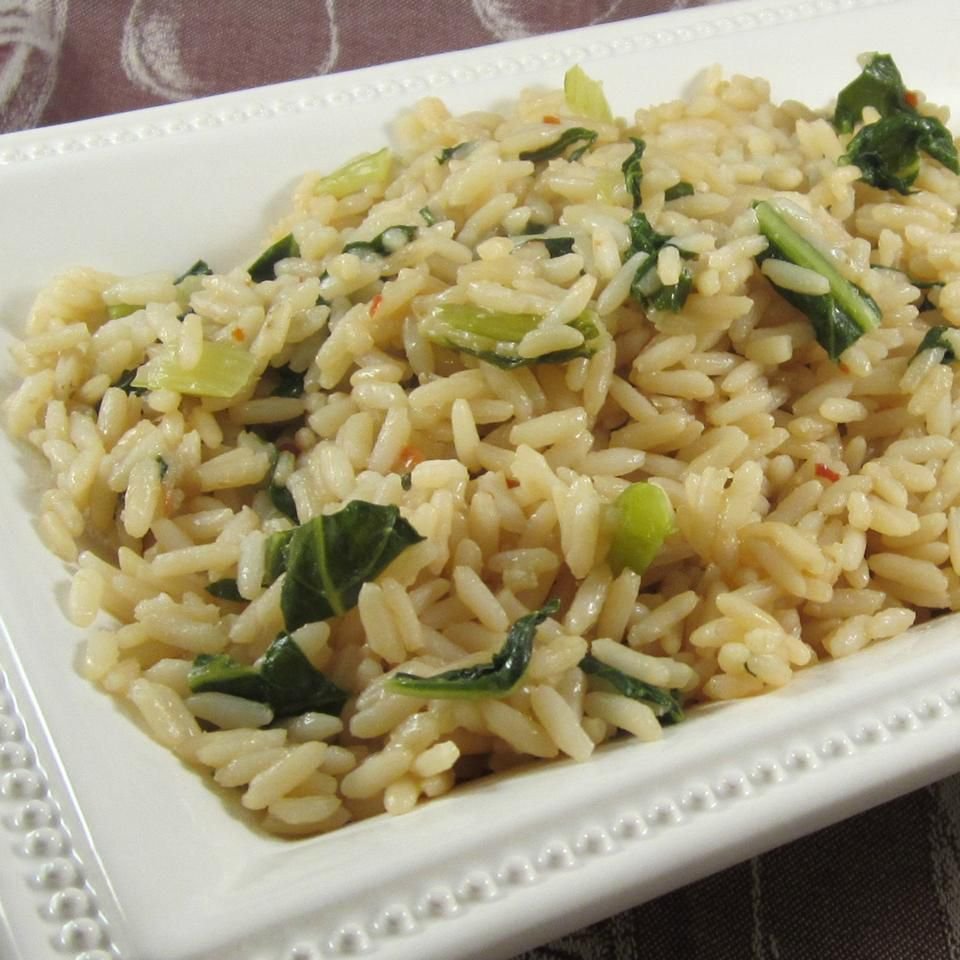 Steamed Rice with Bok Choy