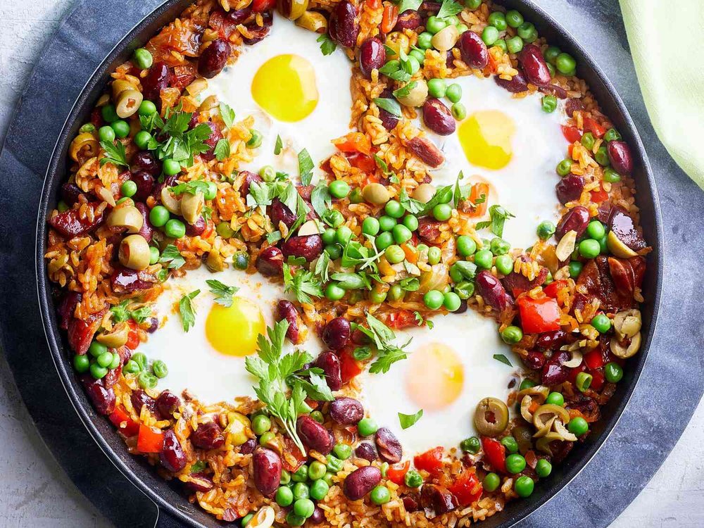 Morning Paella with Chorizo and Eggs