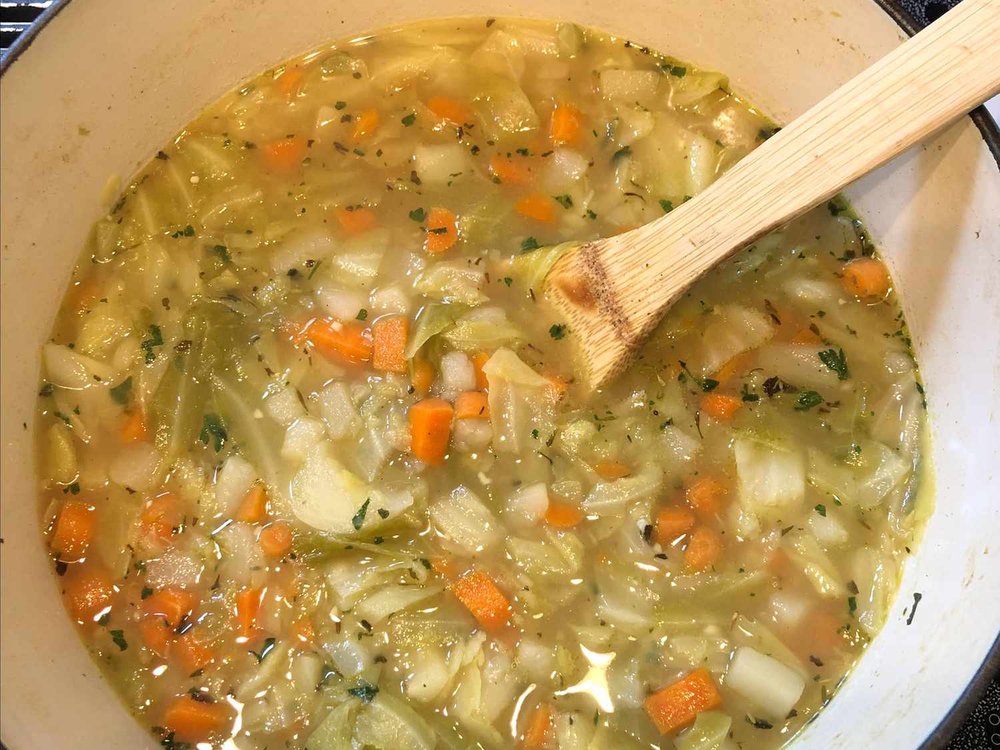 Cabbage, Carrot and Potato Blended Soup