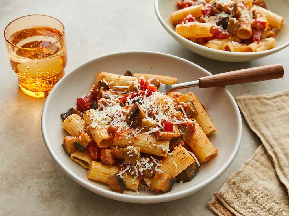 Rigatoni with Eggplant and Tomato