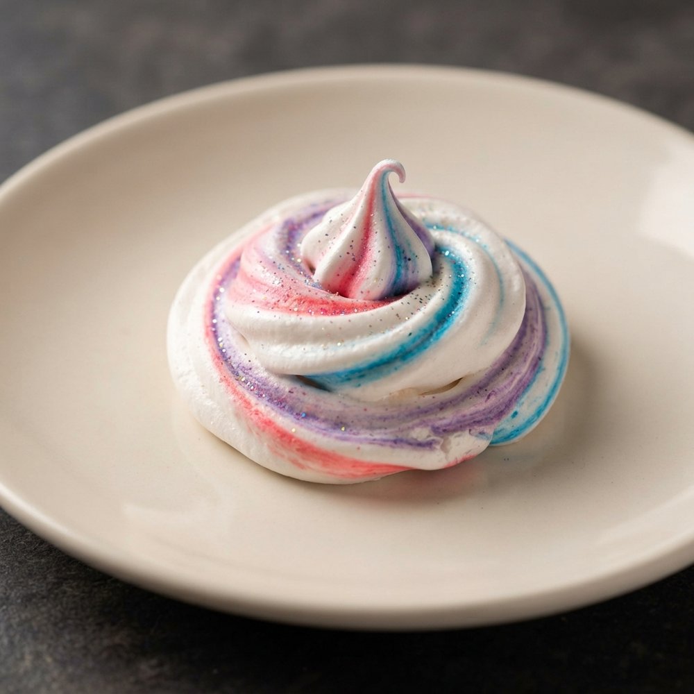 Whimsical Rainbow Swirl Meringues