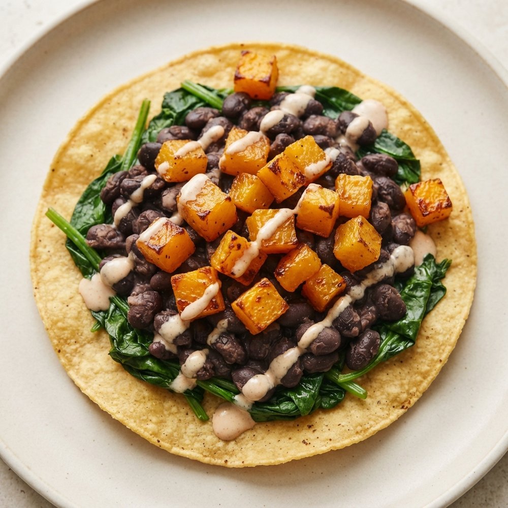 Black Bean and Butternut Squash Tostadas