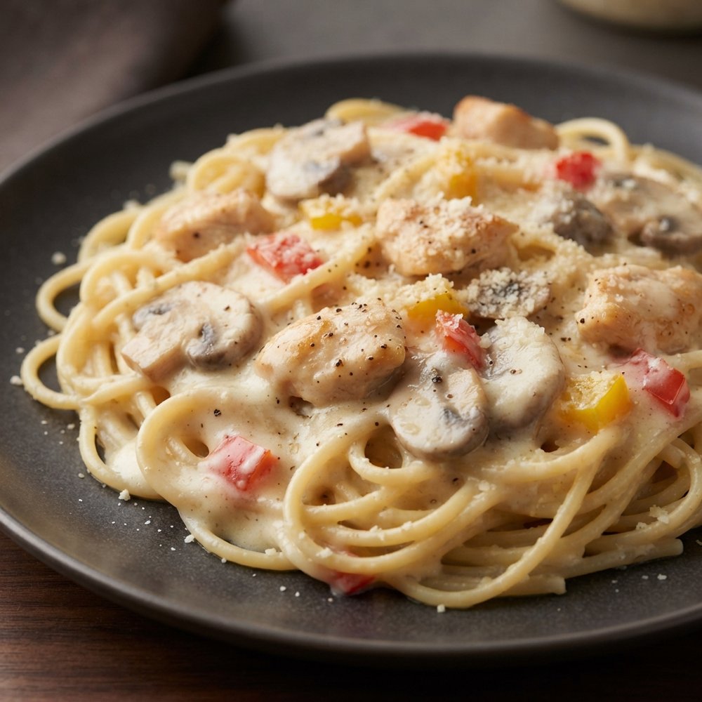 Creamy Chicken Tetrazzini Bake