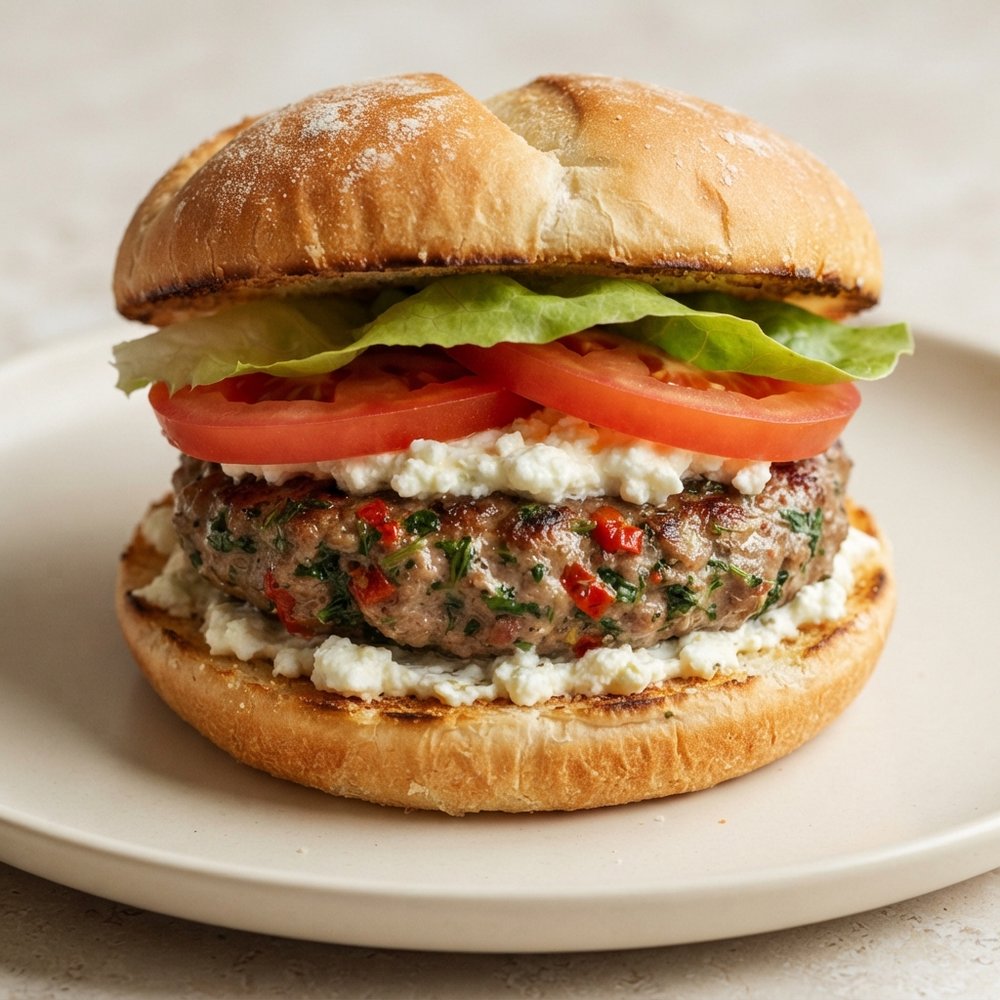 Herbed Greek-Style Loaded Burgers