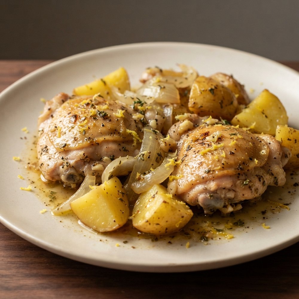 Crockpot Greek-Style Lemon Chicken with Potatoes