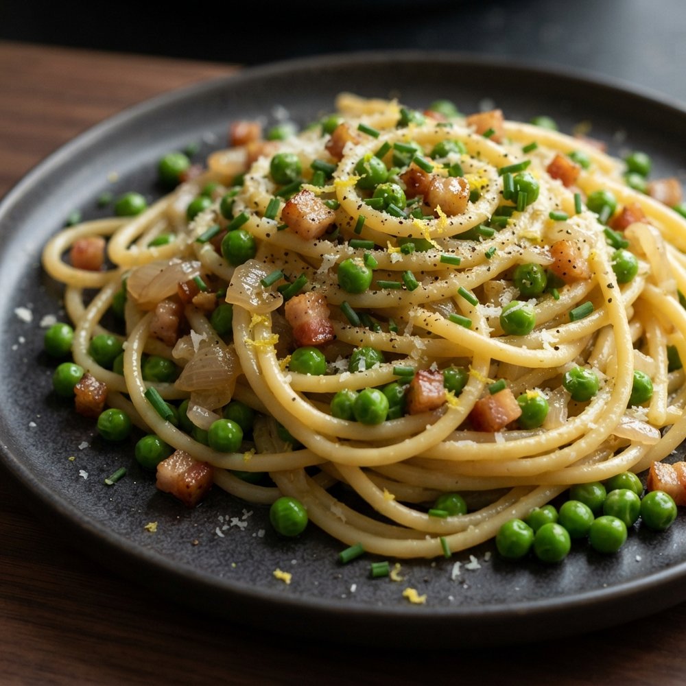 Peas and Pancetta Pasta