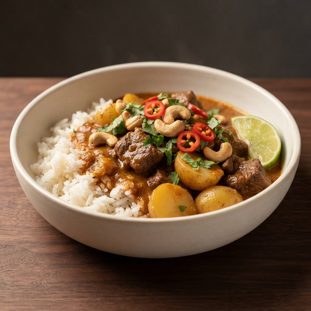 Slow Cooker Beef Massaman Curry (2250 kcal OMAD)