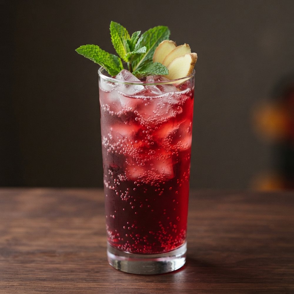 Ginger-Hibiscus Fizz