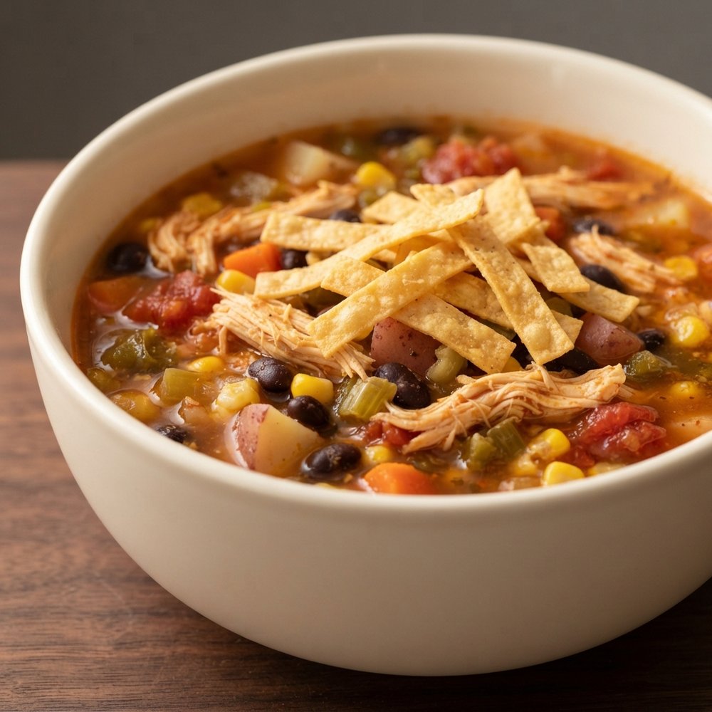 Pressure Cooker Chicken & Vegetable Tortilla Soup