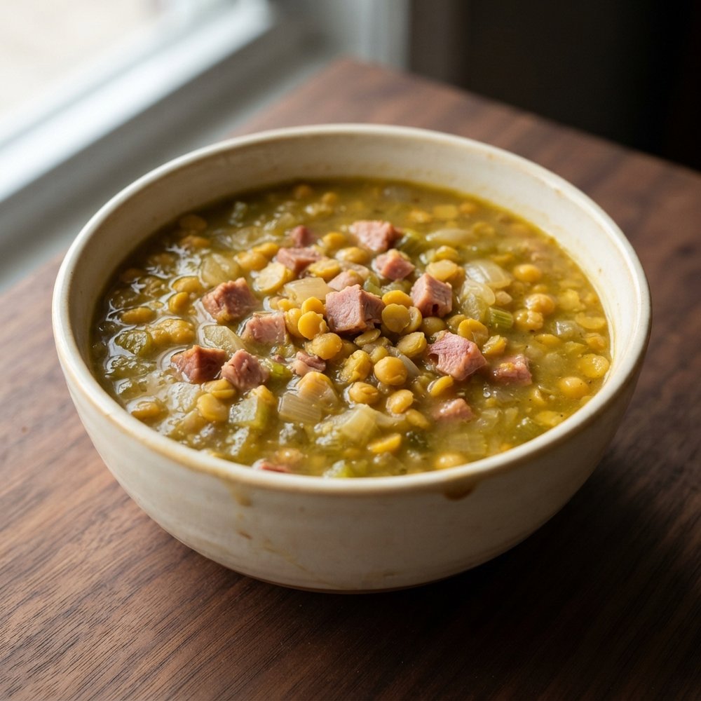 Hearty Ham and Split Pea Soup — A Comforting Bowl