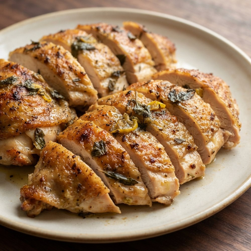 Herb-Butter Roast Chicken with Lemon Balm