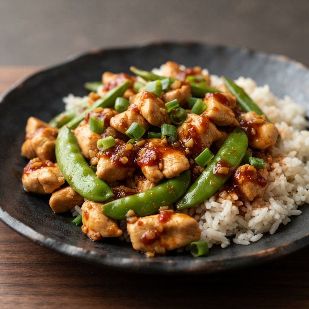 Sriracha Chicken Snap Pea Stir-Fry