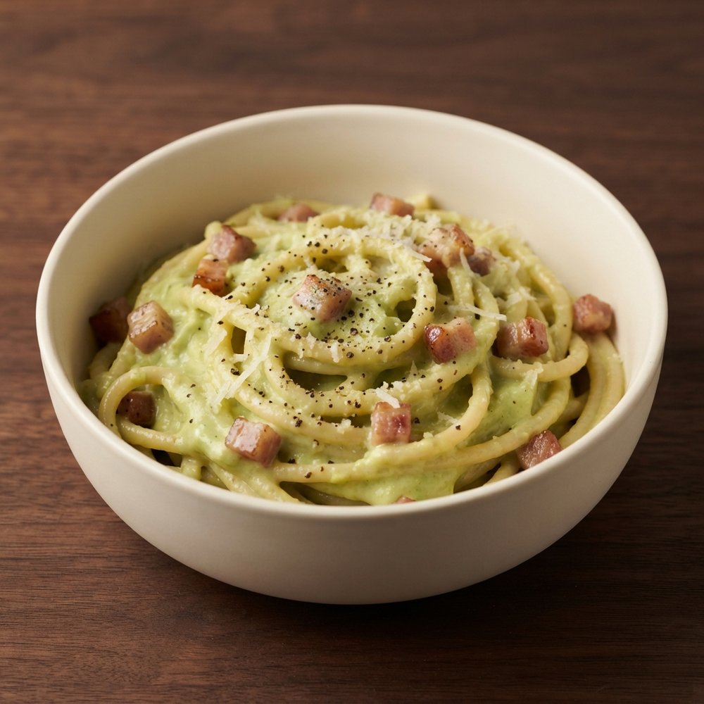 Creamy Avocado Carbonara for Two