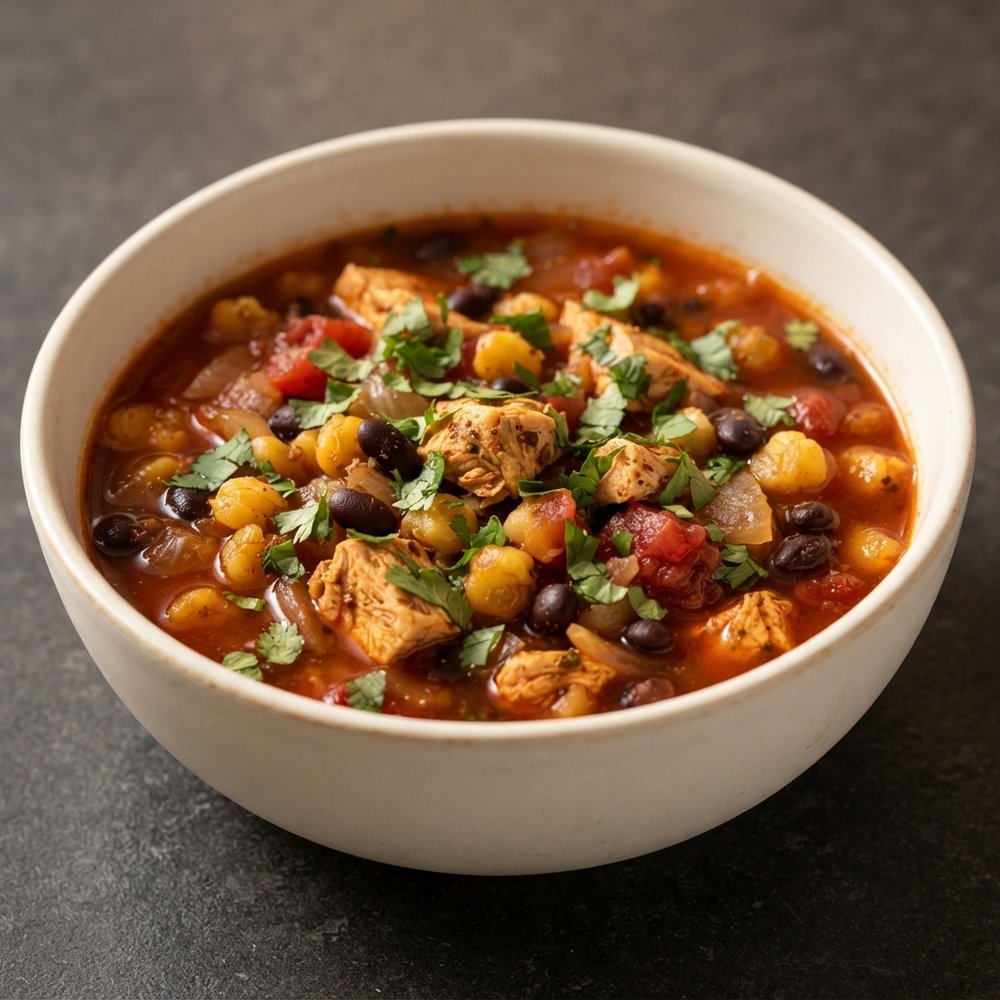 Chipotle Chicken and Hominy Mexican Soup