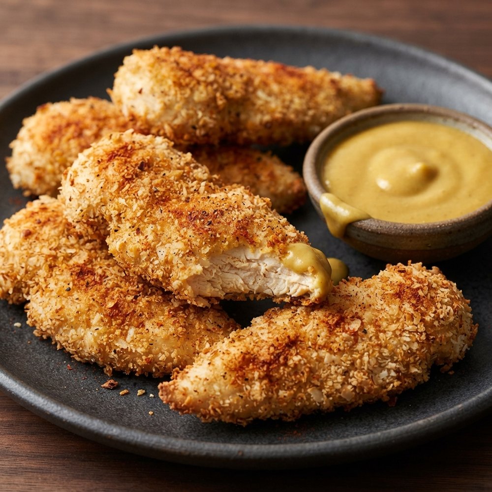 Oven-Baked Paleo Chicken Tenders with Honey Mustard Dip