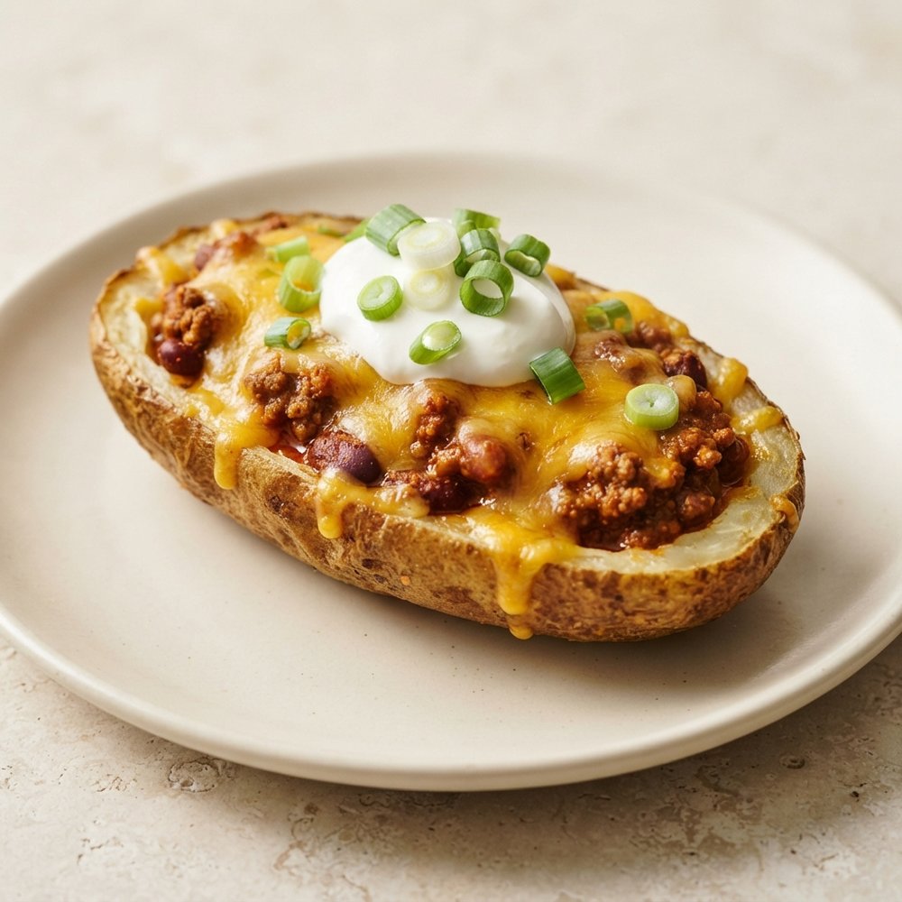 Fully Loaded Chili-Stuffed Potato Skins