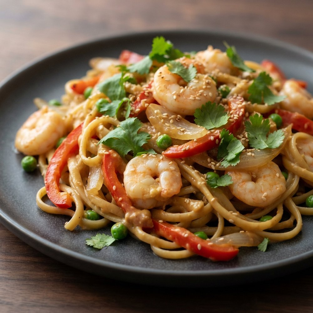 Peanut Shrimp Noodle Stir-Fry