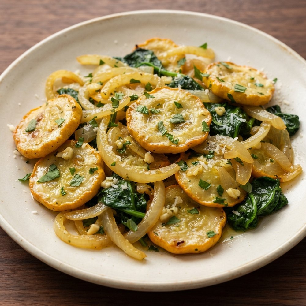 Skillet Patty Pan Squash with Herbs and Lemon