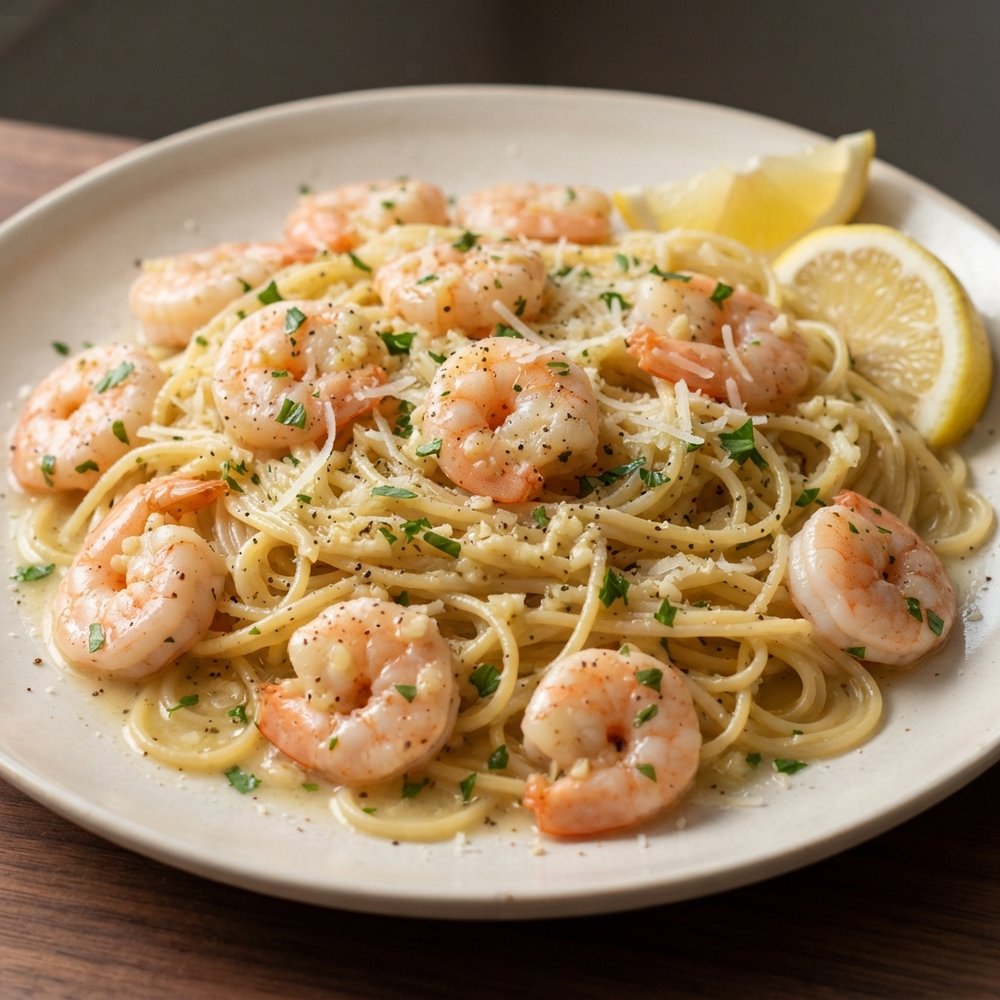 Garlic Butter Shrimp Scampi with Angel Hair
