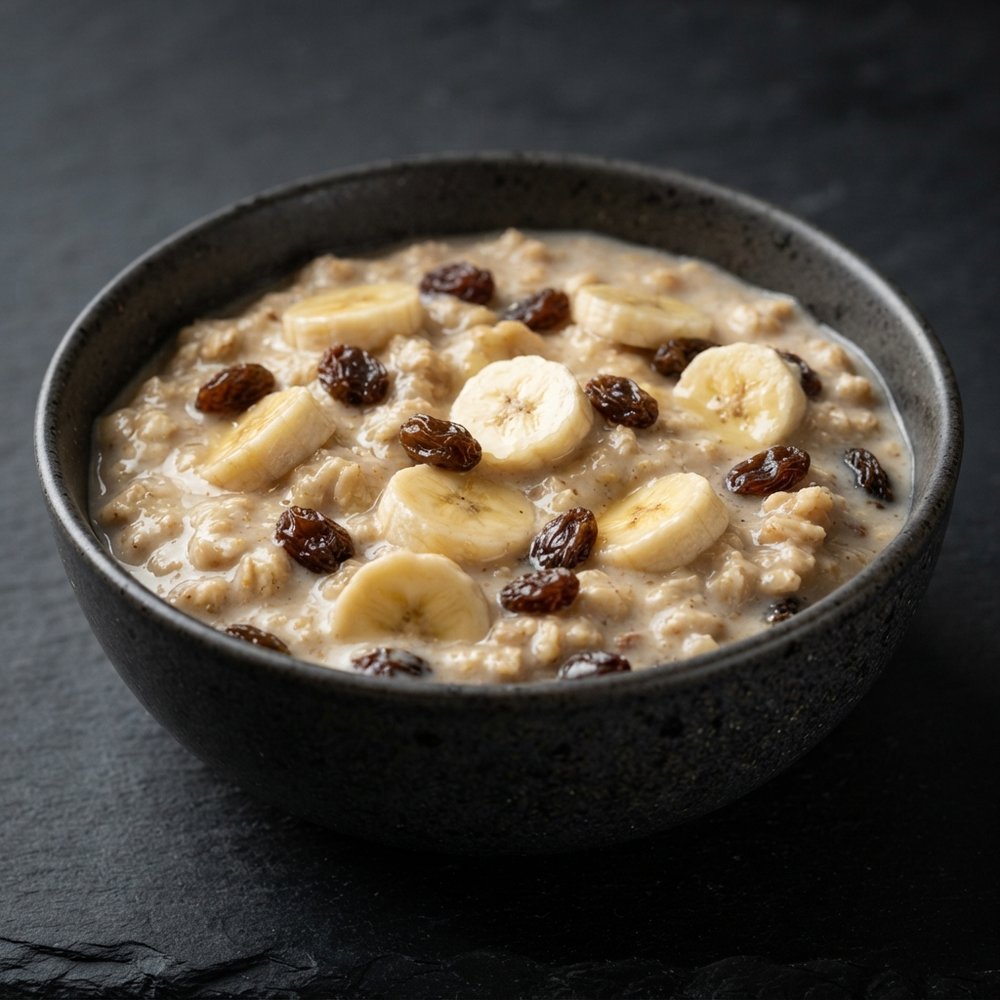 Creamy Banana Raisin Oat Pudding