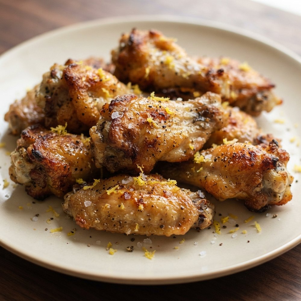 Crisp Lemon-Pepper Baked Chicken Wings