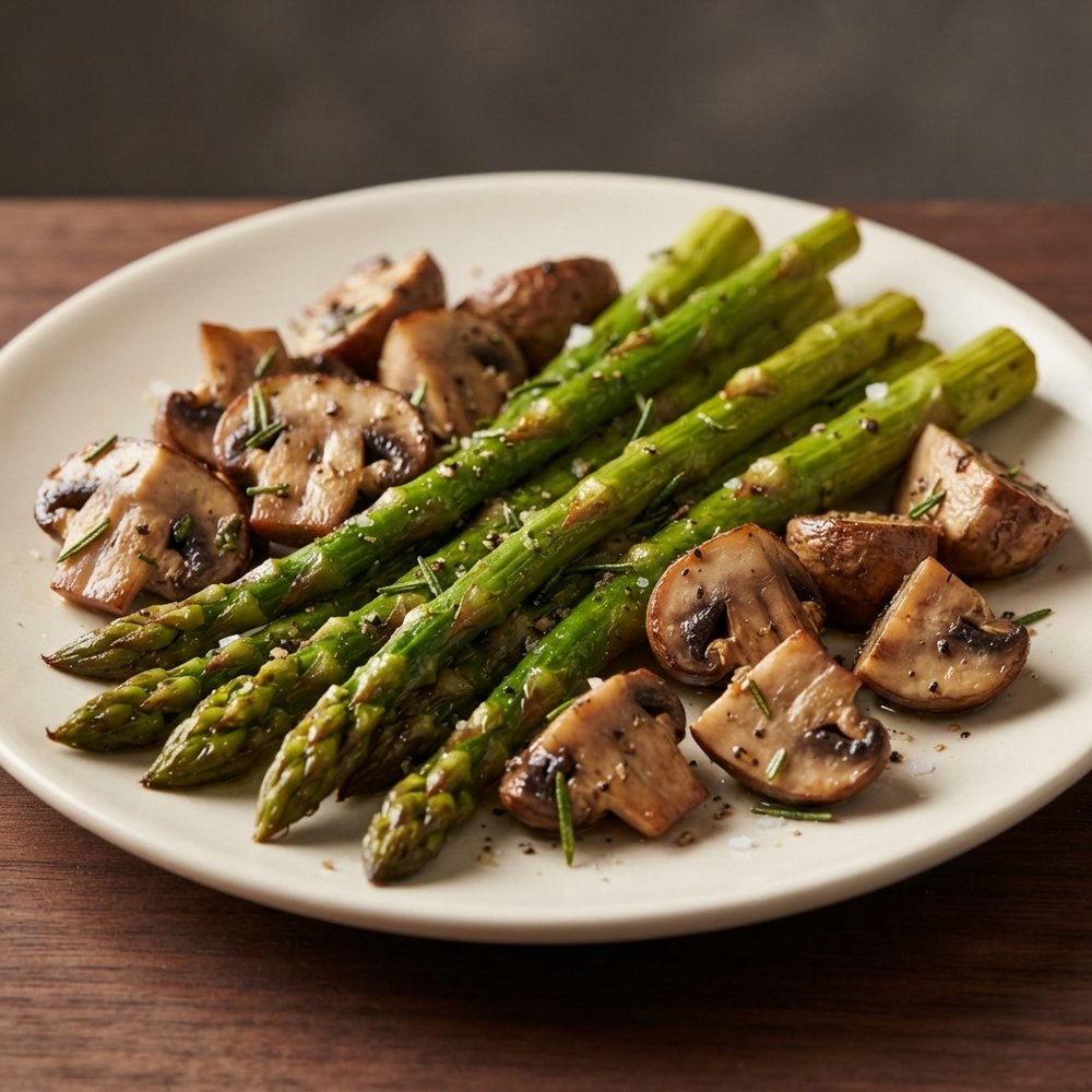 Oven-Roasted Asparagus with Mushrooms