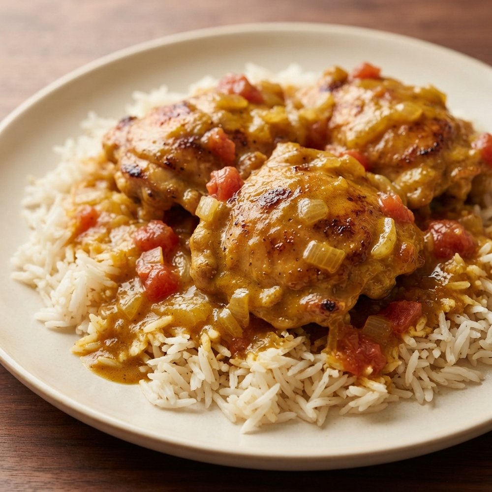 Pressure Cooker Curried Chicken Thighs