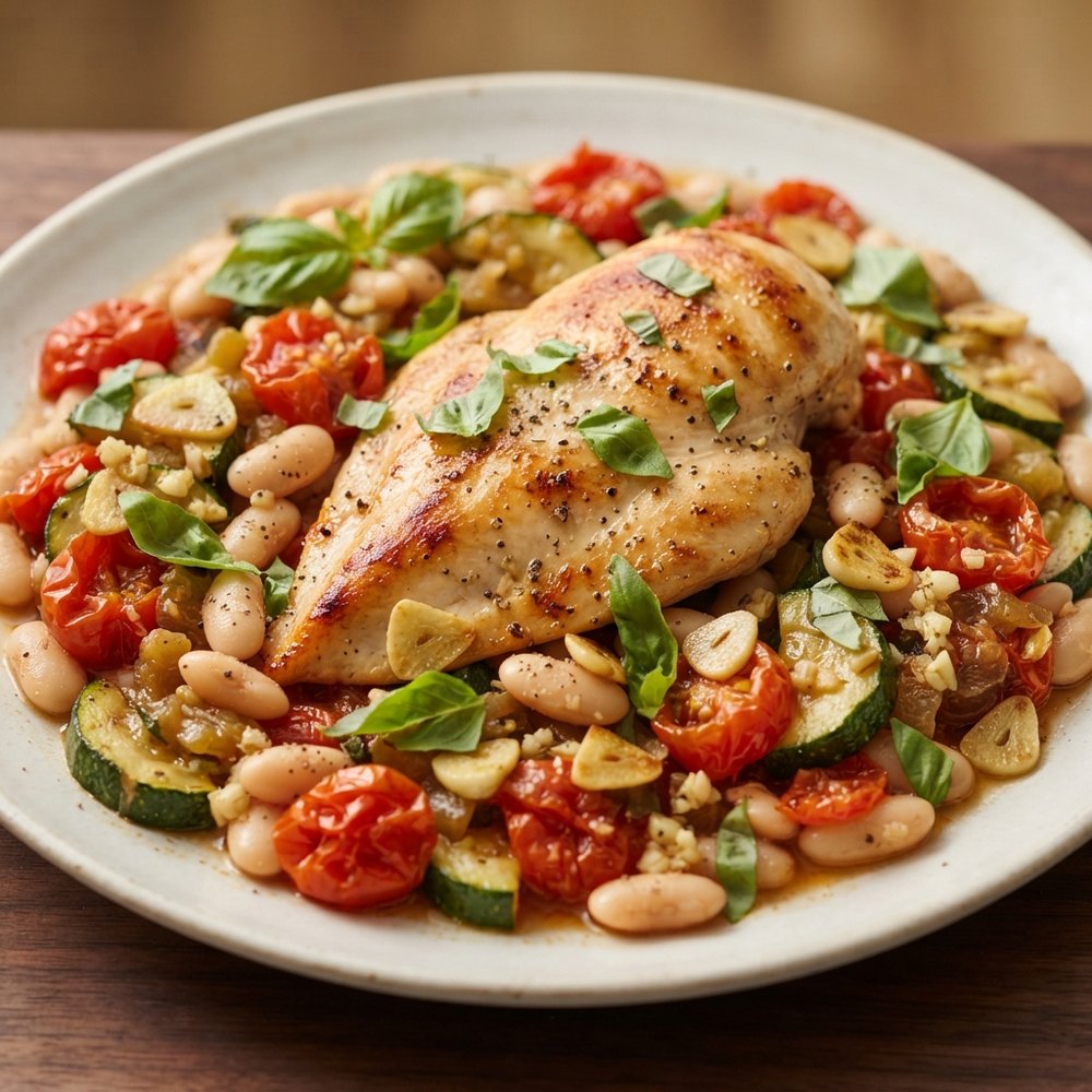 Tuscan Chicken with White Beans
