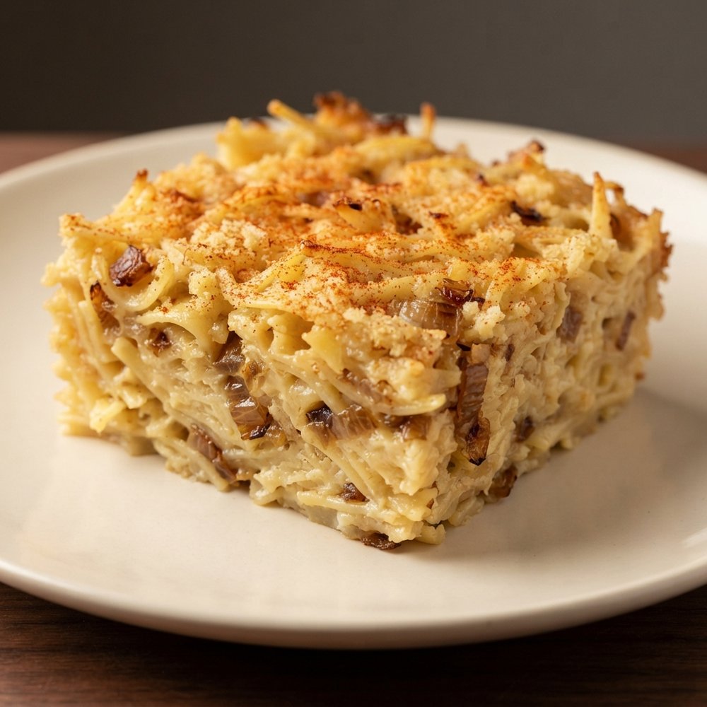 Lokshen Kugel (Savory Noodle Pudding)