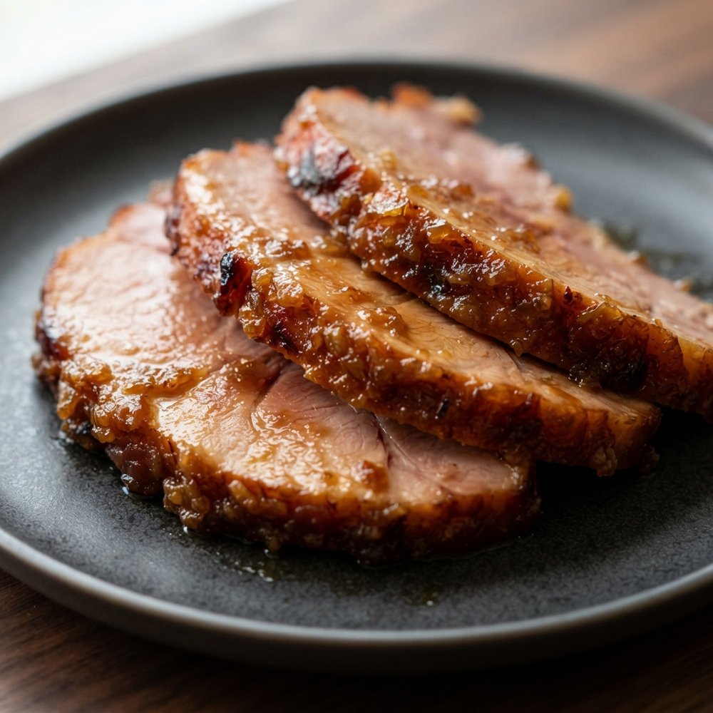 Oven-Roasted Ham with Garlic and Pineapple Glaze