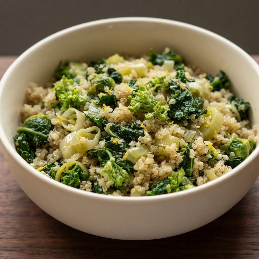 Kale Bud Quinoa Salad with Lemon