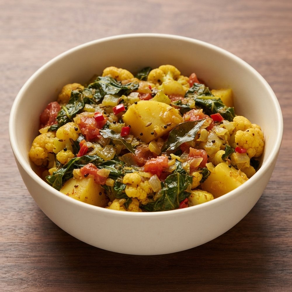 Weeknight Aloo Gobi with Greens