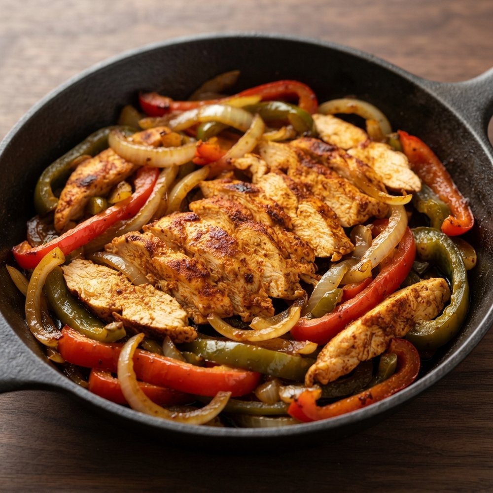 Skillet Chicken Fajitas in Cast Iron