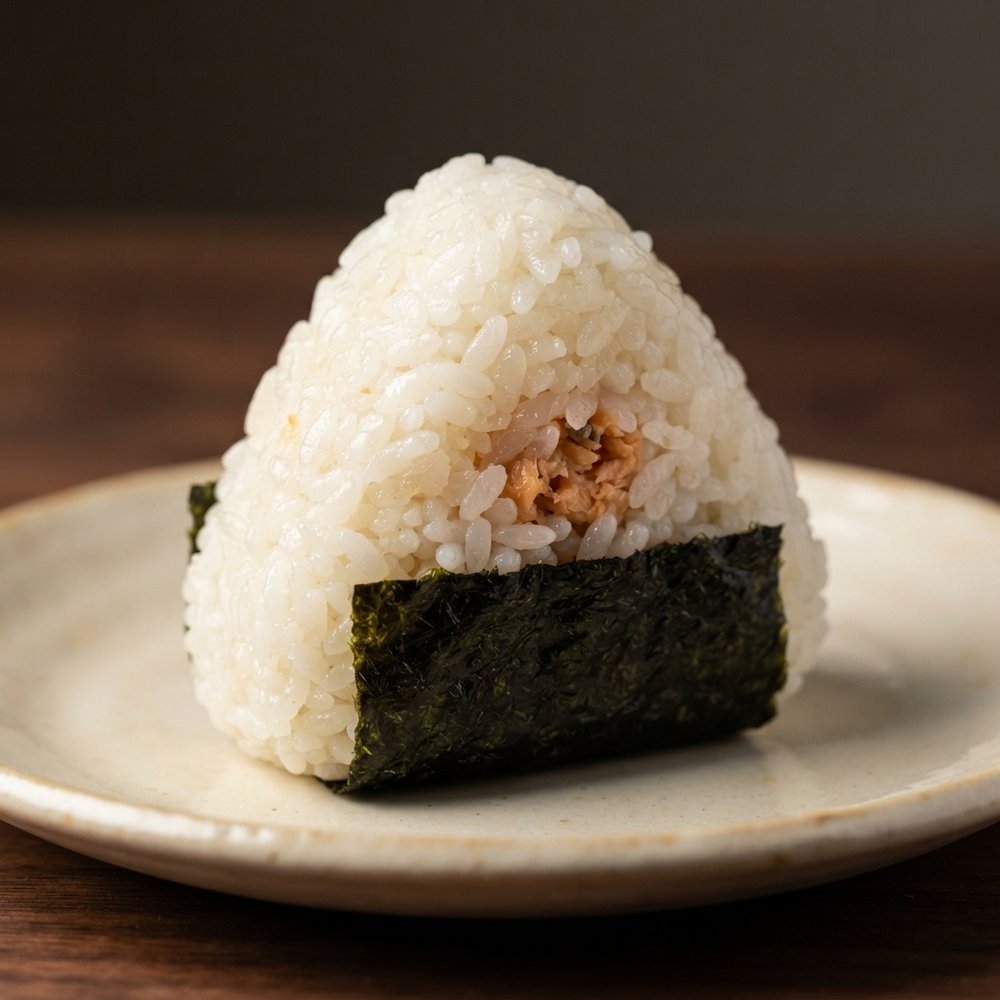 Japanese Rice Balls (Onigiri) with Salmon Filling