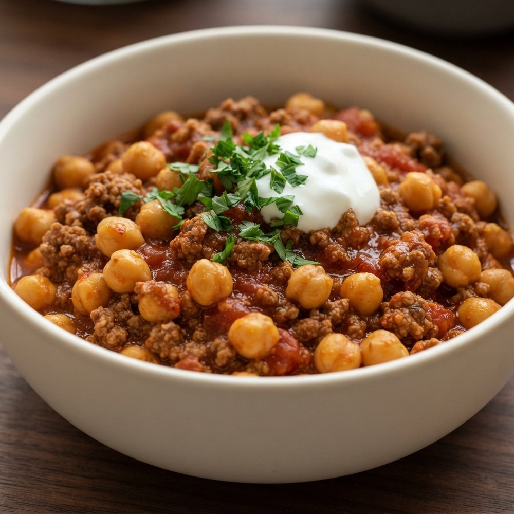 Spiced Ground Beef with Chickpeas (Middle Eastern Style)