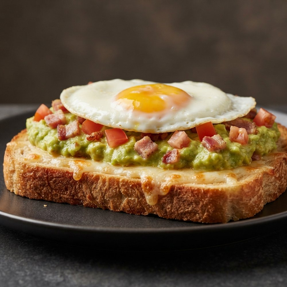 Morning Avocado Toast with Turkey Bacon and Eggs
